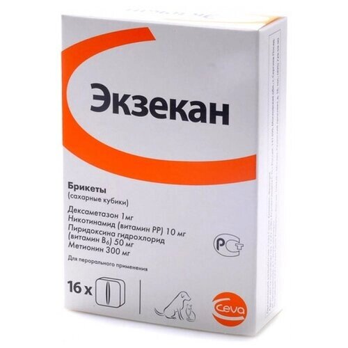 Таблетки Ceva Экзекан 1 мг/10 мг/50 мг/300 мг, 361 г, 16шт. в уп., 1уп.