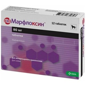 Таблетки KRKA Марфлоксин 80 мг, 8 г, 12шт. в уп., 1уп.