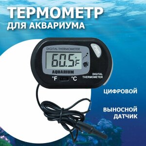 Термометр для аквариума маленький черный