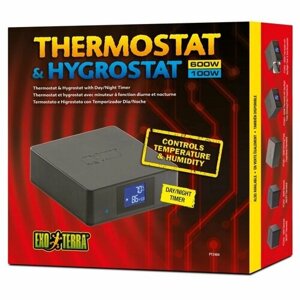 Термостат + гигростат с таймером день/ночь для контроля климата в террариуме до 600/100W Hagen Exo-Terra Thermostat