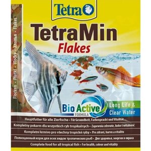 TetraMin 12 гр Полноценный универсальный корм для аквариумных рыбок, хлопья, пакет