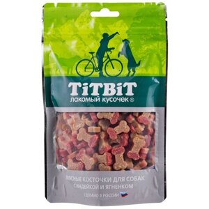 TiTBiT 10шт х 145г лакомство косточки мясные для собак с индейкой и ягненком