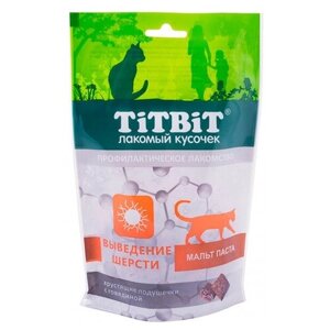Titbit Хрустящие подушечки для кошек с говядиной для выведения шерсти, 60гр, 6 упаковок