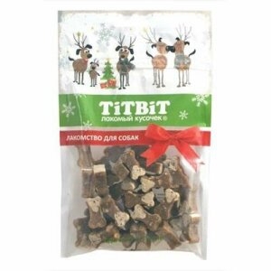 Titbit Новогодняя коллекция косточки мясные для собак с индейкой и творогом 90гр