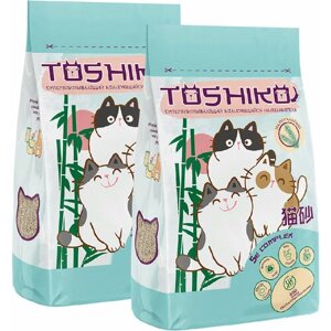 TOSHIKO наполнитель древесный комкующийся для туалета кошек натуральный (20 + 20 л)