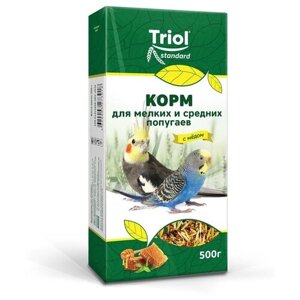 Triol корм Standard с мёдом для мелких и средних попугаев, 500 г
