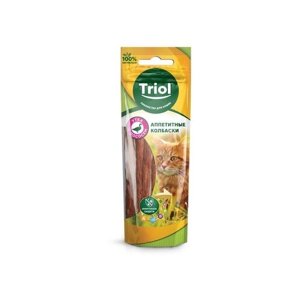 Triol (лакомства) Аппетитные колбаски из утки с лососем для кошек 40г 20171002 0,04 кг 42683 (18 шт)