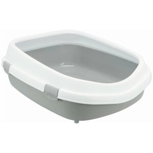 Туалет для кошки Primo XXL с бортиком, 56 X 25 X 71 см, серый / белый, Trixie (лоток, 40174)