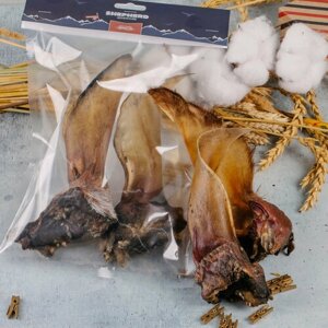 Ухо говяжье 1/2 натуральное сушёное лакомство для собак 1000 грамм SHEPHERD