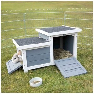 Уличный домик для кролика Trixie, размер 70х43х45см, бело-серый