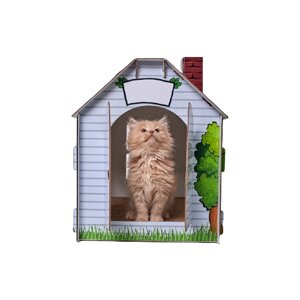 Улучшенный картонный домик для кошек и собак, Маскбро из TикТок TikTok, картонный домик для кошки, лежанка для собак