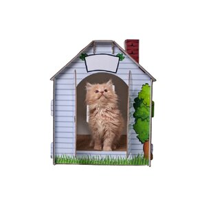Улучшенный картонный домик для кошек и собак (матовый) из TикТок TikTok, картонный домик для кошки, лежанка для собак, 207-012 Maskbro, от Маскбро