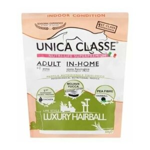 UNICA Adult In-home Luxury Hairball сухой корм для домашних кошек с курицей, 300 гр