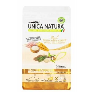 UNICA Indoor сухой корм для кошек с курицей, морковью и рисом, 350 гр