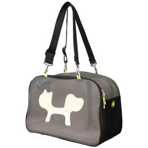 United Pets мягкая сумка-переноска "Mesh Bag" 44 х 23 х 28 см, черная/желтая