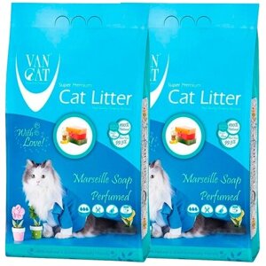 VAN CAT MARSILLA SOAP наполнитель комкующийся для туалета кошек с ароматом марсельского мыла (10 + 10 кг)