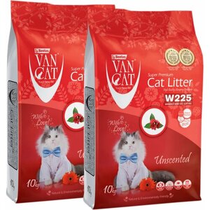 VAN CAT NATURAL наполнитель комкующийся для туалета кошек 100 % Натуральный (10 + 10 кг)