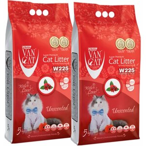 VAN CAT NATURAL наполнитель комкующийся для туалета кошек 100 % Натуральный (5 + 5 кг)