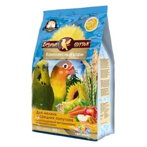 Верные друзья Комплексный корм с витаминами и минералами для мелких и средних попугаев, 500 г