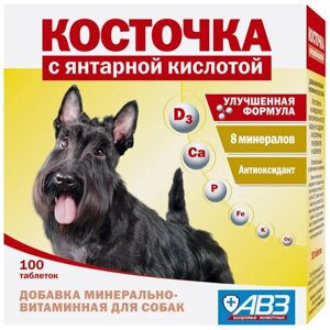 Витамины Агроветзащита Косточка с янтарной кислотой для собак , 100 таб.