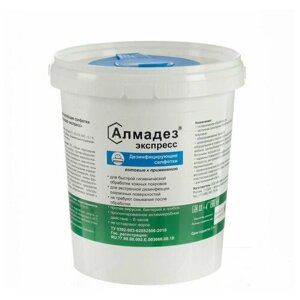 Влажные салфетки Алмадез-экспресс, дезинфицирующие, в банке, 12х20 см, 1 шт.
