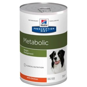 Влажный диетический корм для собак Hill's Prescription Diet Metabolic способствует снижению и контролю веса, с курицей 370 г
