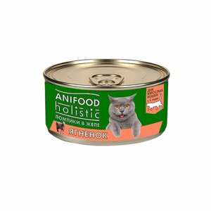 Влажный корм для кошек ANIFOOD HOLISTIC, ягненок, ломтики в желе (набор 6 шт)