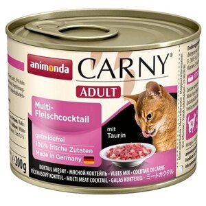 Влажный корм для кошек Animonda Carny, беззерновой, с мясным ассорти 200 г (паштет)