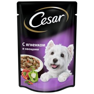 Влажный корм для собак Cesar ягненок, с овощами 1 уп. х 42 шт. х 85 г (для крупных пород)