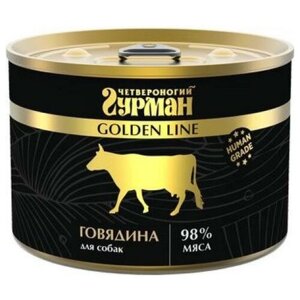 Влажный корм для собак Четвероногий Гурман Golden Line, беззерновой, говядина 1 шт. х 525 г (для крупных пород)