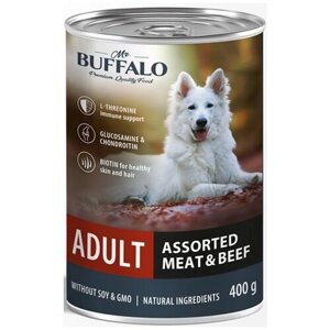 Влажный корм для собак Mr. BUFFALO Adult мясное ассорти с говядиной 1 уп. х 1 шт. х 400 г