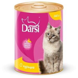 Влажный корм для стерилизованных кошек Darsi с курицей 2 шт. х 340 г (паштет)