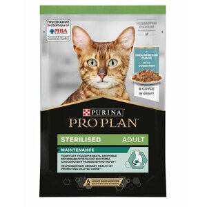 Влажный корм Pro Plan Nutri Savour для взрослых стерилизованных кошек и кастрированных котов, с океанической рыбой в соусе 85 г