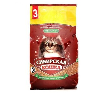 Впитывающий наполнитель Сибирская кошка Универсал, 3л, 1 шт.
