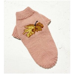 Вязаный свитер Клён для собак мелких пород и кошек (Handmade) / L (ДС 32см, ОГ 34см)