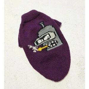Вязаный свитер Робот Бендер из Футурамы для собак малых пород и котов (handmade) / XL (ДС 37см, ОГ 46см)