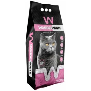 Wonder White Baby Powder наполнитель для кошачьего туалета комкующийся c ароматом детской присыпки 15кг