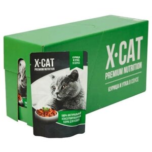 X-CAT консервы для кошек курица и утка 85 г х 24 шт (2,04 кг)