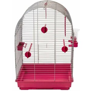 Yami-Yami Клетка для птиц 42*30*64см (поилка, кормушка, жердочки) рубиновая 2.7 кг