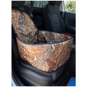 Защитная накидка корзина на переднее сиденье для перевозки домашних животных на переднем сидении "AvtoTink", Oxford 600D, хаки 73006