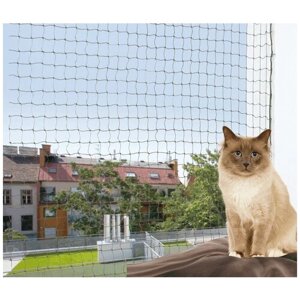 Защитная сетка для животных на балкон, армированная, Trixie (товары для животных, 4 х 3 м, оливковый, 44293)