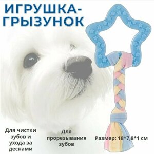 Жевательная игрушка Звезда для чистки зубов и ухода за дёснами для прорезывания зубов для щенков и взрослых собак 18*7,8*1см термопластичная 1 шт