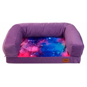 ЗооЭкспресс лежанка диван "Космос" мебельная ткань №2 сиреневая 69*52*24 см