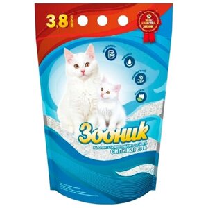 Зооник силикагель - наполнитель силикагелевый для туалета кошек (3,8 + 3,8 л)
