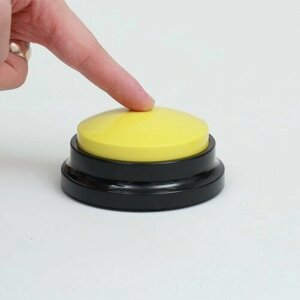 Звуковая кнопка - кликер для дрессировки животных, 9 х 9 х 5, см. жёлтая