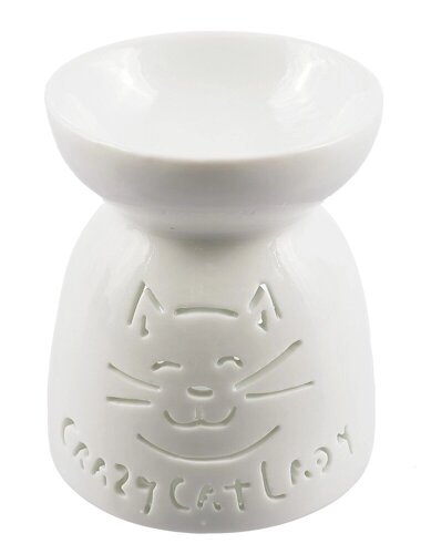 Аромалампа Crazy Cat (белая) (керамика) (9х8) (12-07836-C9)