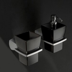 Bertocci Grace Cтакан керамический настольный/подвесной , цвет черный (без настенного держателя)