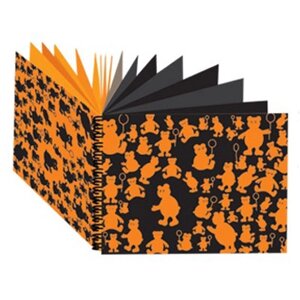 Блокнот А5- 40л "Оранжевые мишки" черная и оранжевая тонированная бумага 160г/м2, Гознак