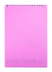 Блокнот А5 80л кл. NEWtone PASTEL ПИОН" офсет 80г/м2, пласт. обл., гребень