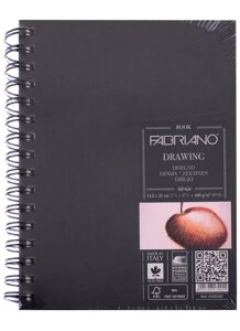 Блокнот для зарисовок 14,8*21см 60л "Drawingbook (портрет) спираль, 160г/м2, Fabriano